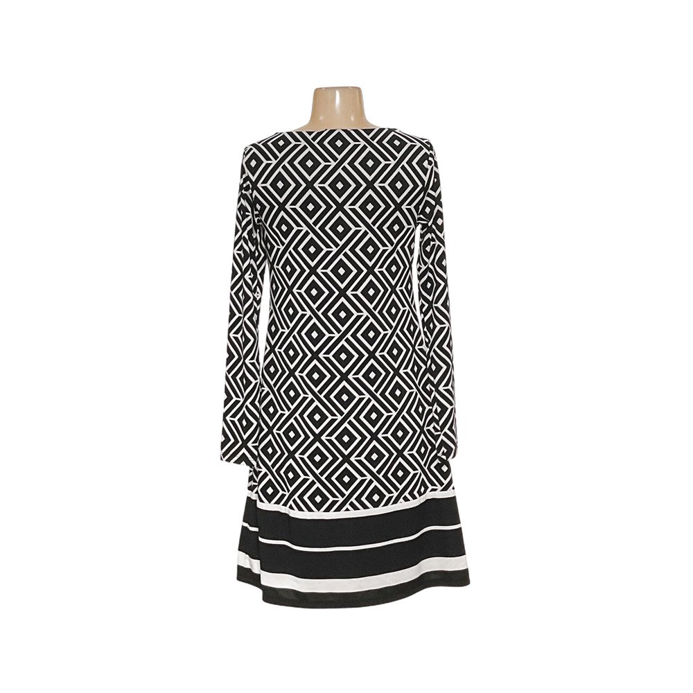 Inc Intl Concepts Black Graphic Print Midi Shift … - image 2